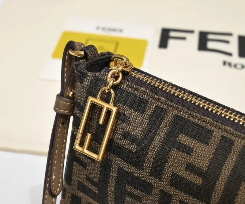Fendi FF Monogram Crossbody Satchel Bag - Image 5