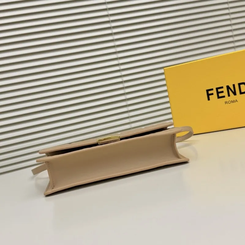 Fendi Beige FF Embossed Crossbody Bag - Image 4