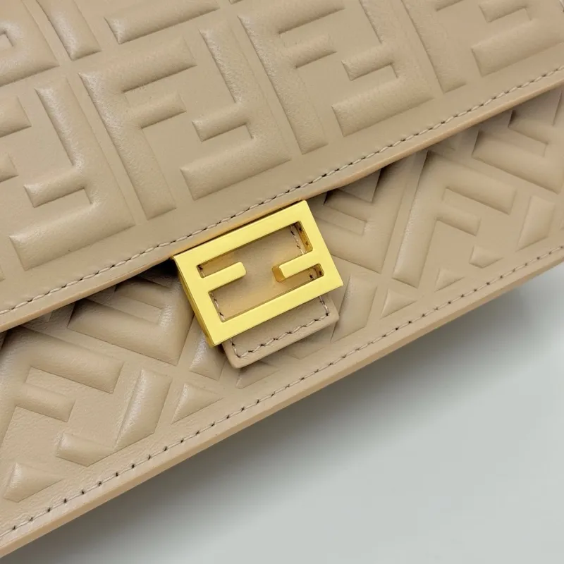 Fendi Beige FF Embossed Crossbody Bag - Image 5