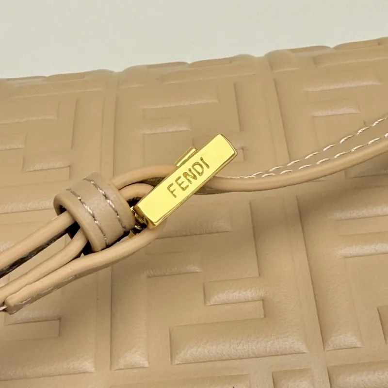 Fendi Beige FF Embossed Crossbody Bag - Image 6