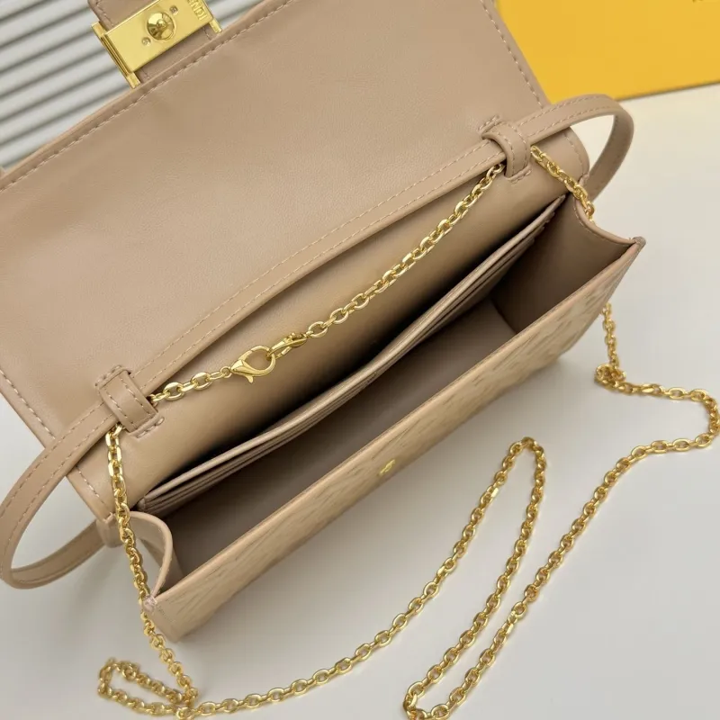 Fendi Beige FF Embossed Crossbody Bag - Image 8