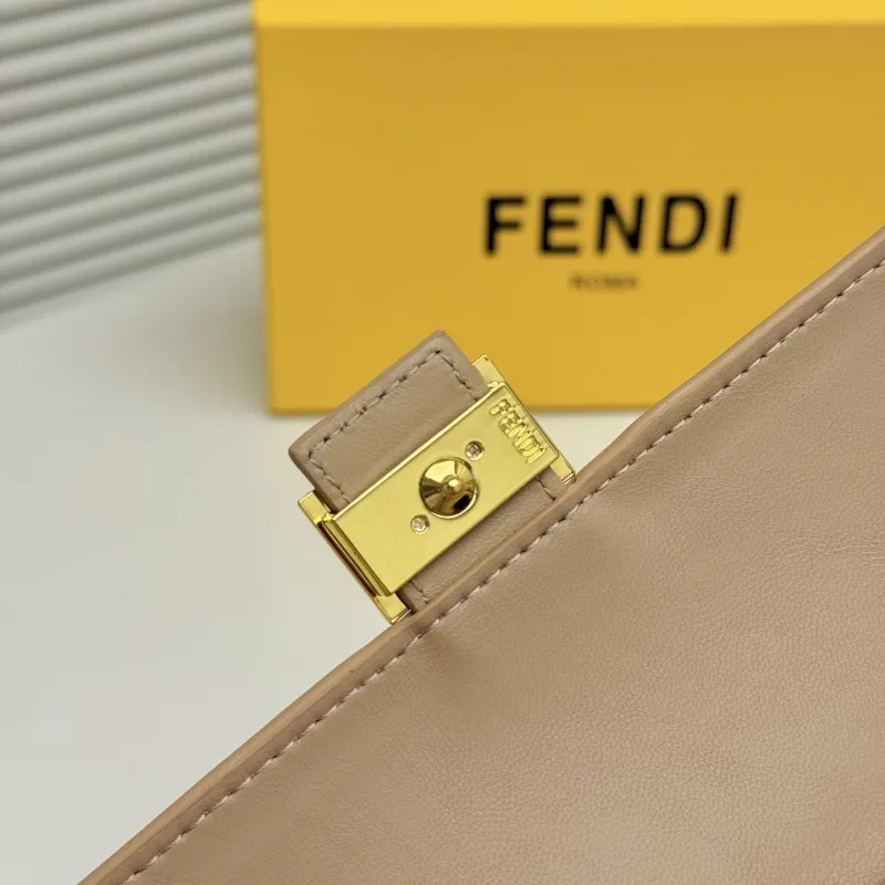 Fendi Beige FF Embossed Crossbody Bag - Image 9