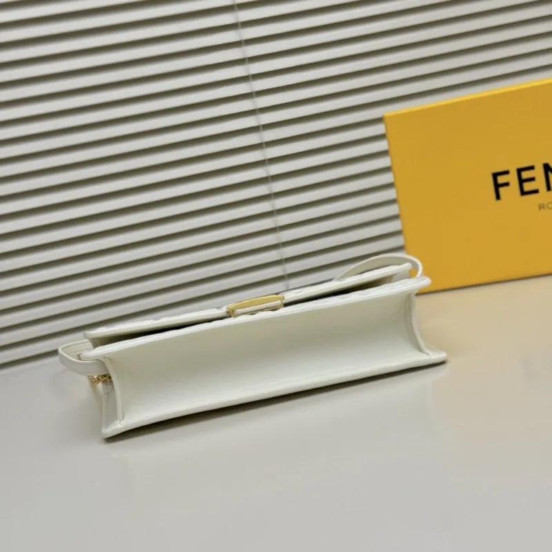 Fendi White FF Pattern Crossbody Bag - Image 4