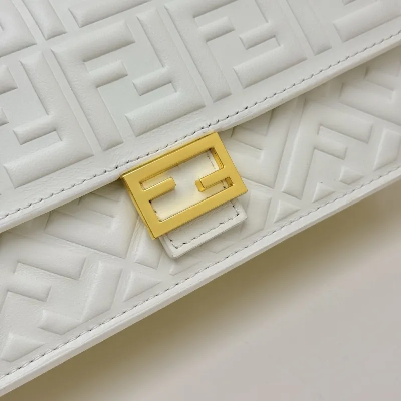 Fendi White FF Pattern Crossbody Bag - Image 5