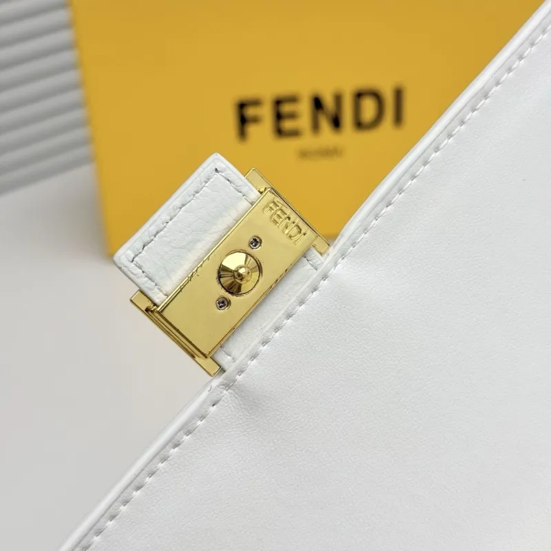Fendi White FF Pattern Crossbody Bag - Image 9