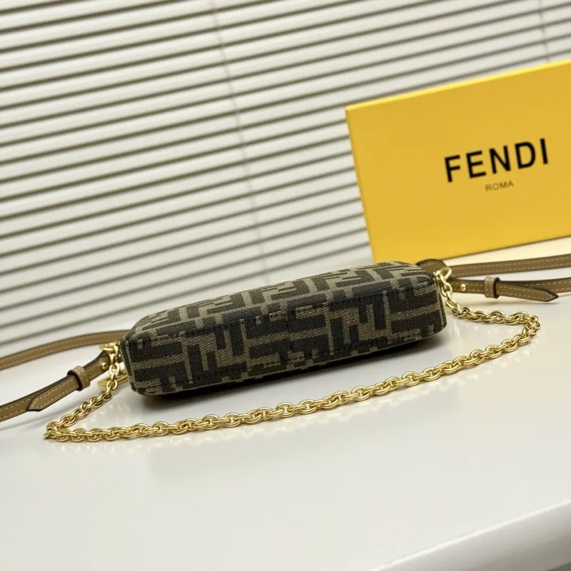 Fendi Brown Monogram Crossbody Satchel Bag - Image 3