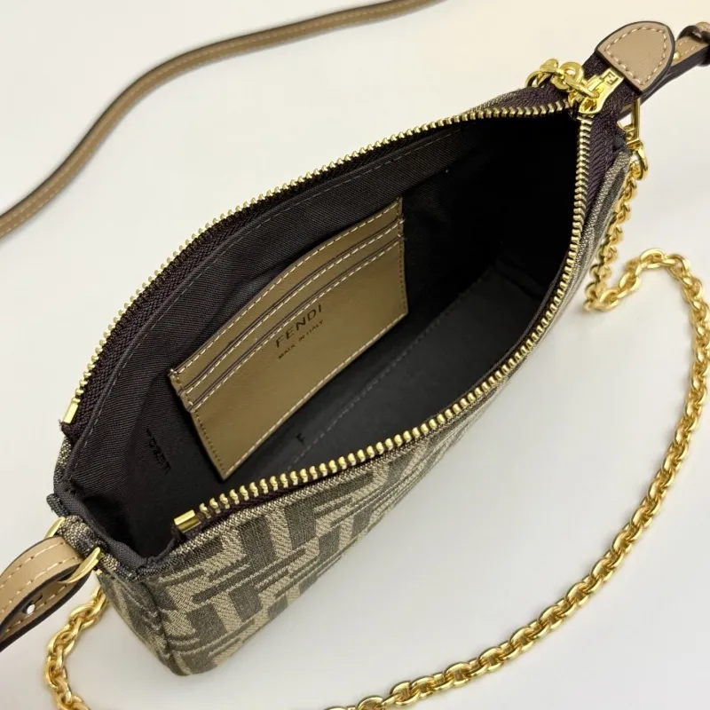 Fendi Brown Monogram Crossbody Satchel Bag - Image 6