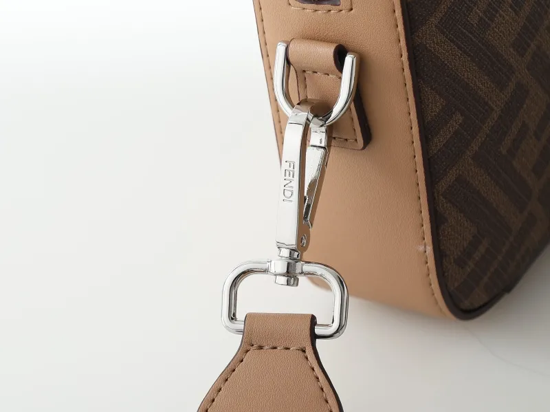 Fendi Brown FF Monogram Crossbody Satchel Bag - Image 6