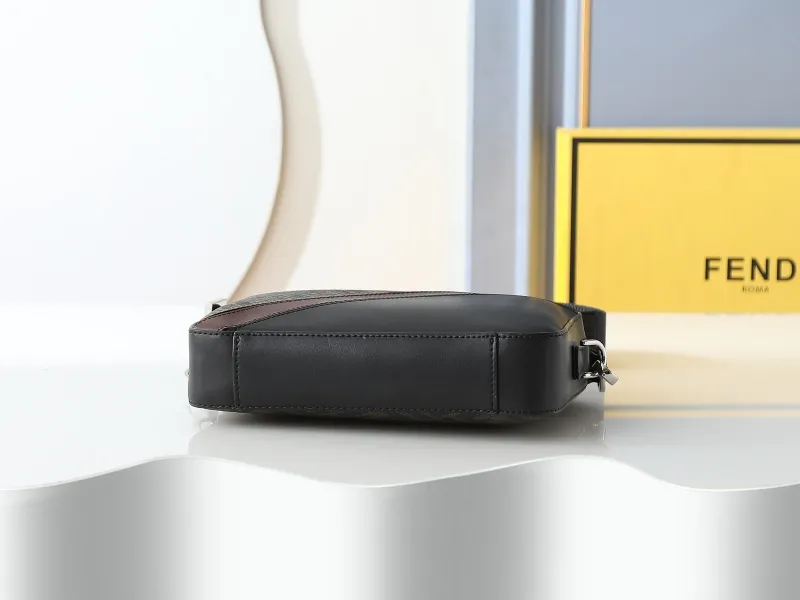 Fendi Black FF Monogram Crossbody Satchel Bag - Image 4