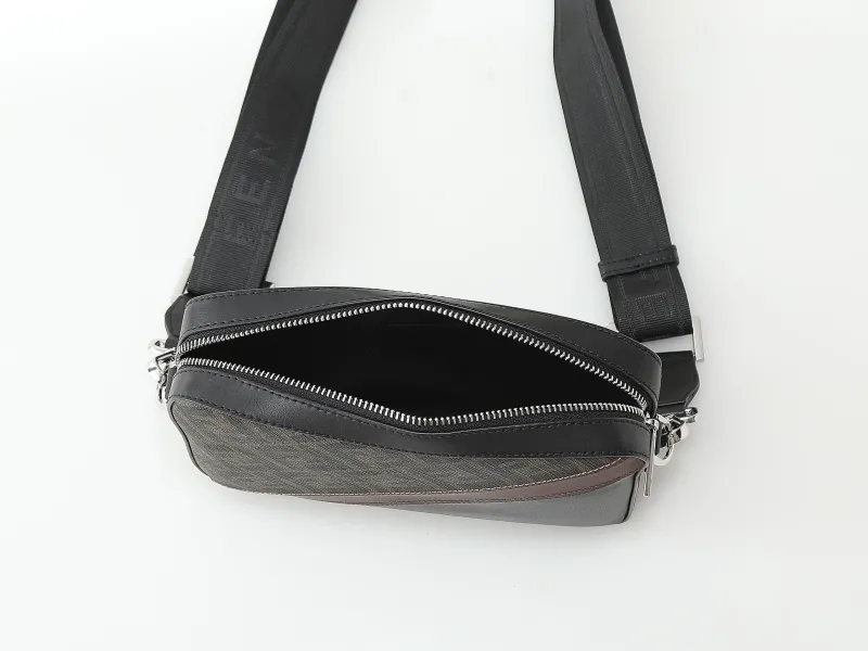 Fendi Black FF Monogram Crossbody Satchel Bag - Image 8