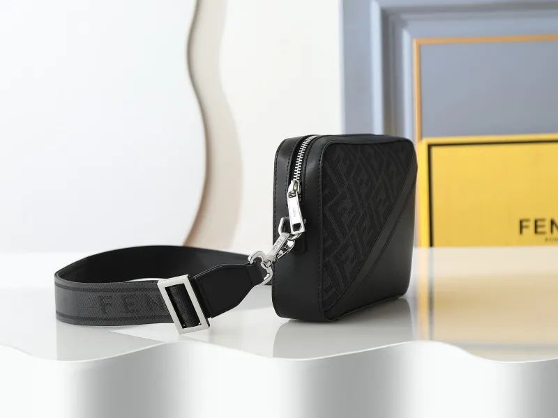 Fendi Black FF Monogram Crossbody Bag - Image 3