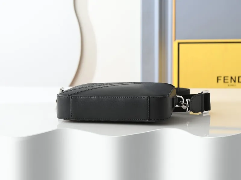 Fendi Black FF Monogram Crossbody Bag - Image 4