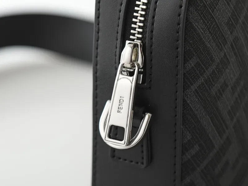 Fendi Black FF Monogram Crossbody Bag - Image 7