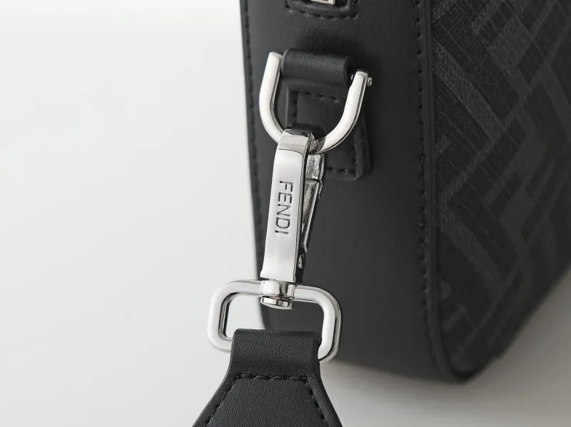 Fendi Black FF Monogram Crossbody Bag - Image 8