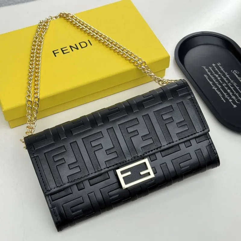 Fendi Black Chain Wallet Bag 19 - Image 9