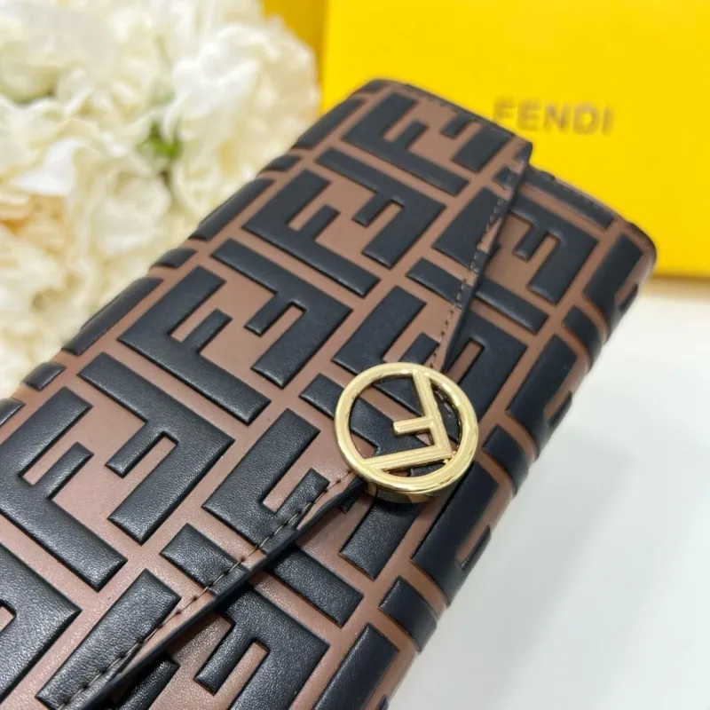 Fendi Brown Black FF Chain Wallet Bag - Image 4
