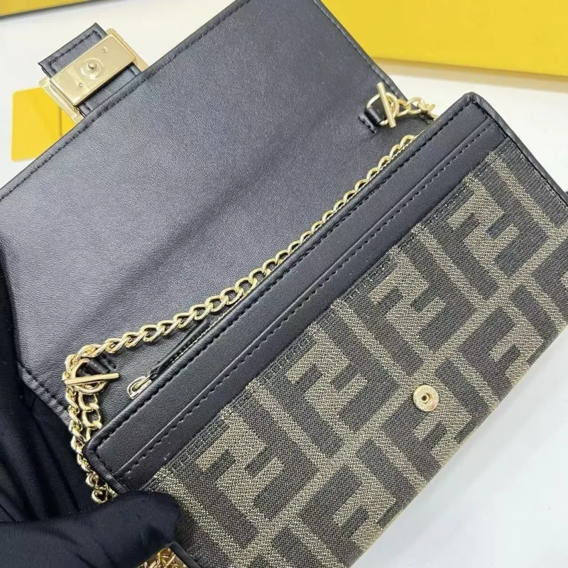 Fendi Brown Zucca Chain Wallet Bag - Image 5