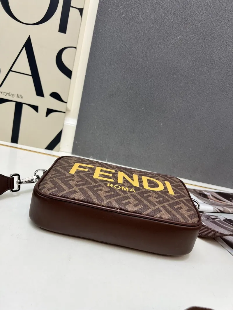 Fendi Brown Monogram Crossbody Bag TTM0286 - Image 9