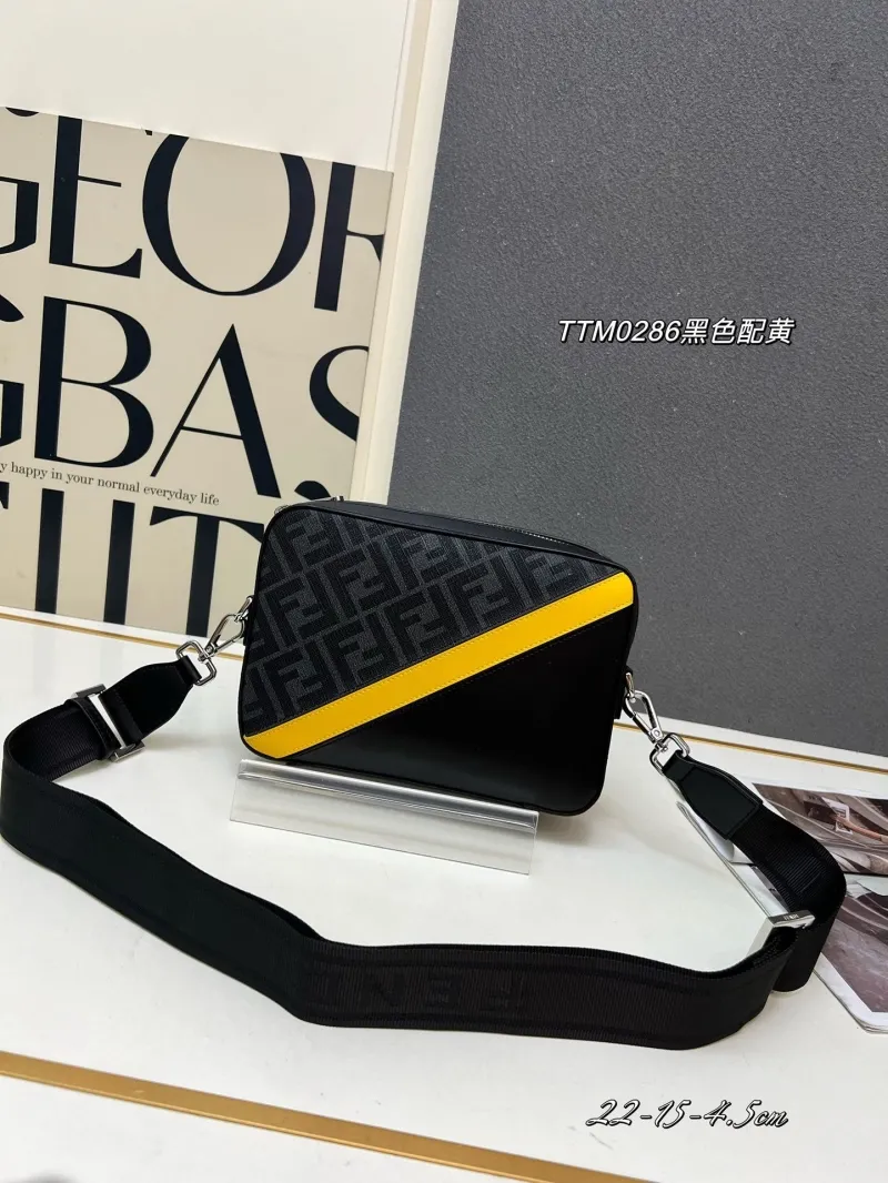 Fendi TTM0286 Black Yellow Crossbody Bag