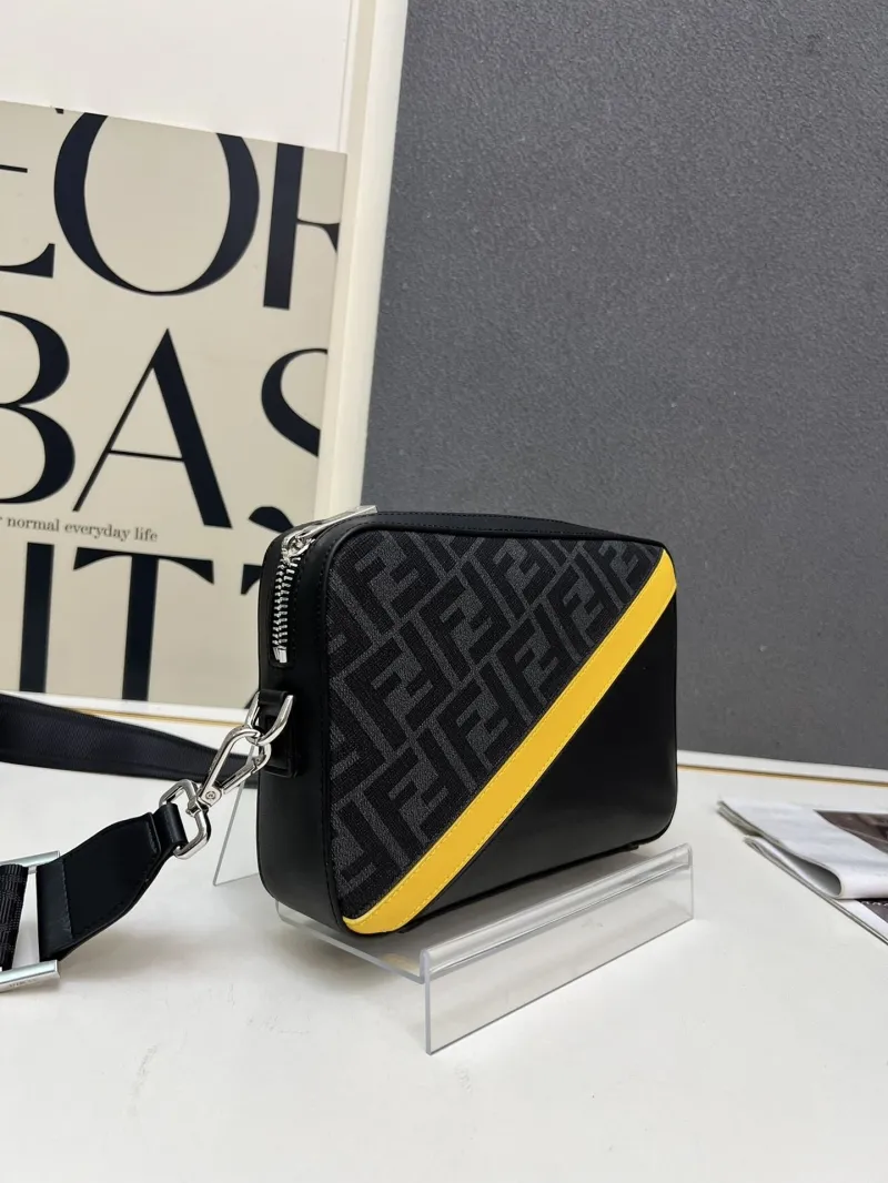Fendi TTM0286 Black Yellow Crossbody Bag - Image 4