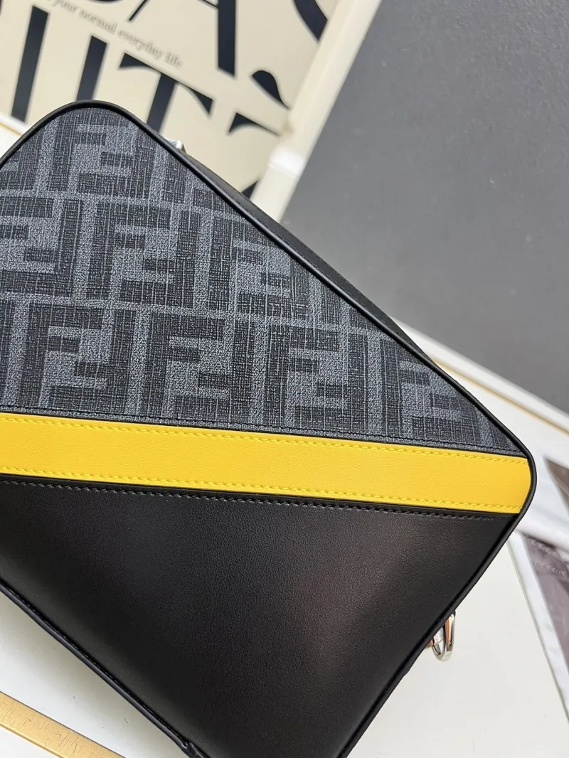 Fendi TTM0286 Black Yellow Crossbody Bag - Image 6