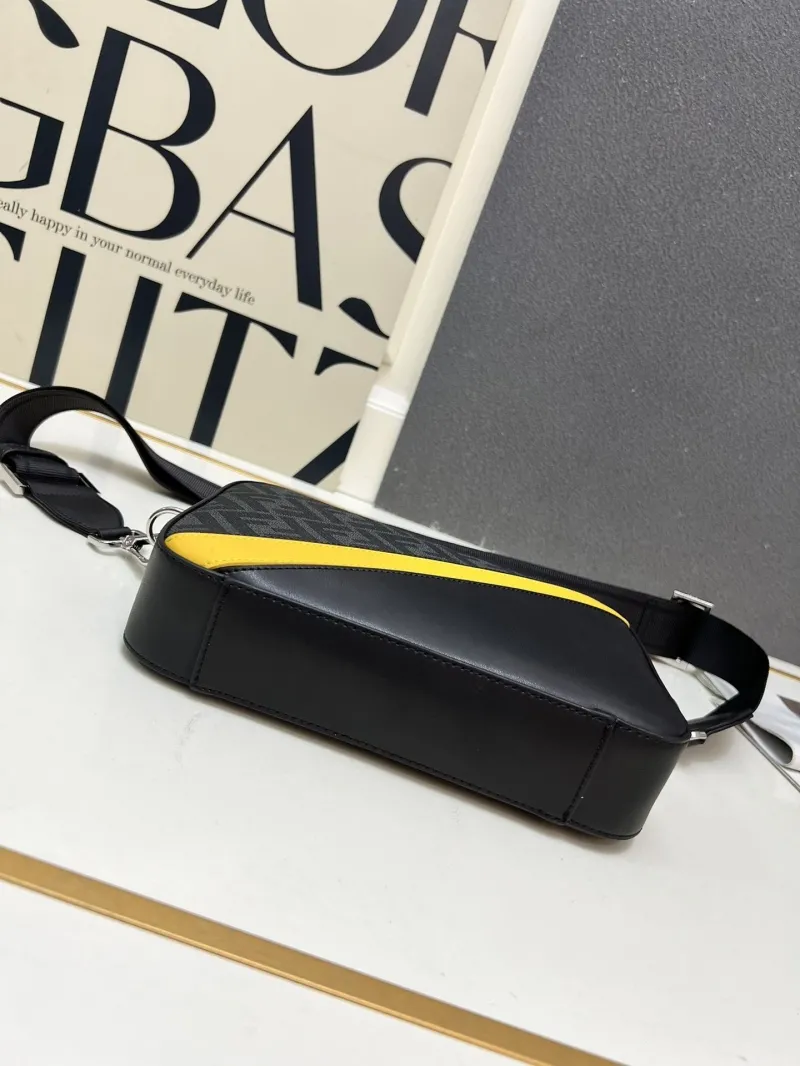 Fendi TTM0286 Black Yellow Crossbody Bag - Image 8