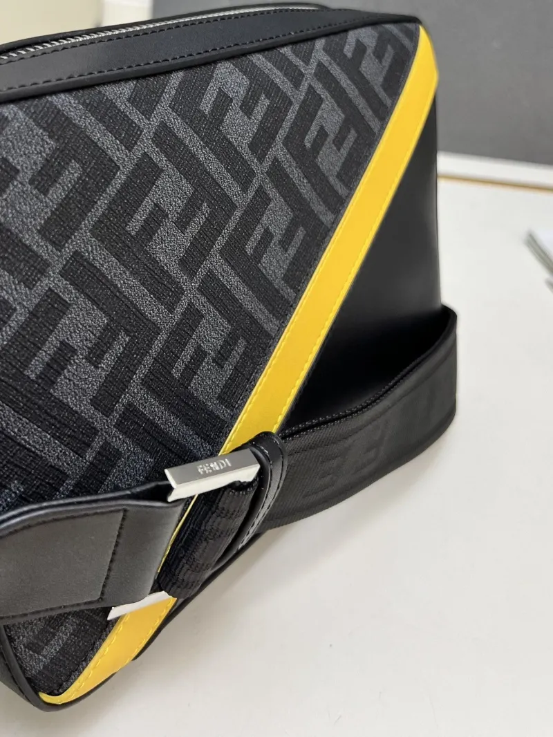 Fendi TTM0286 Black Yellow Crossbody Bag - Image 9