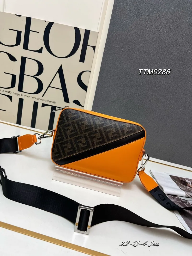 Fendi Orange Brown Crossbody Bag TTM0286