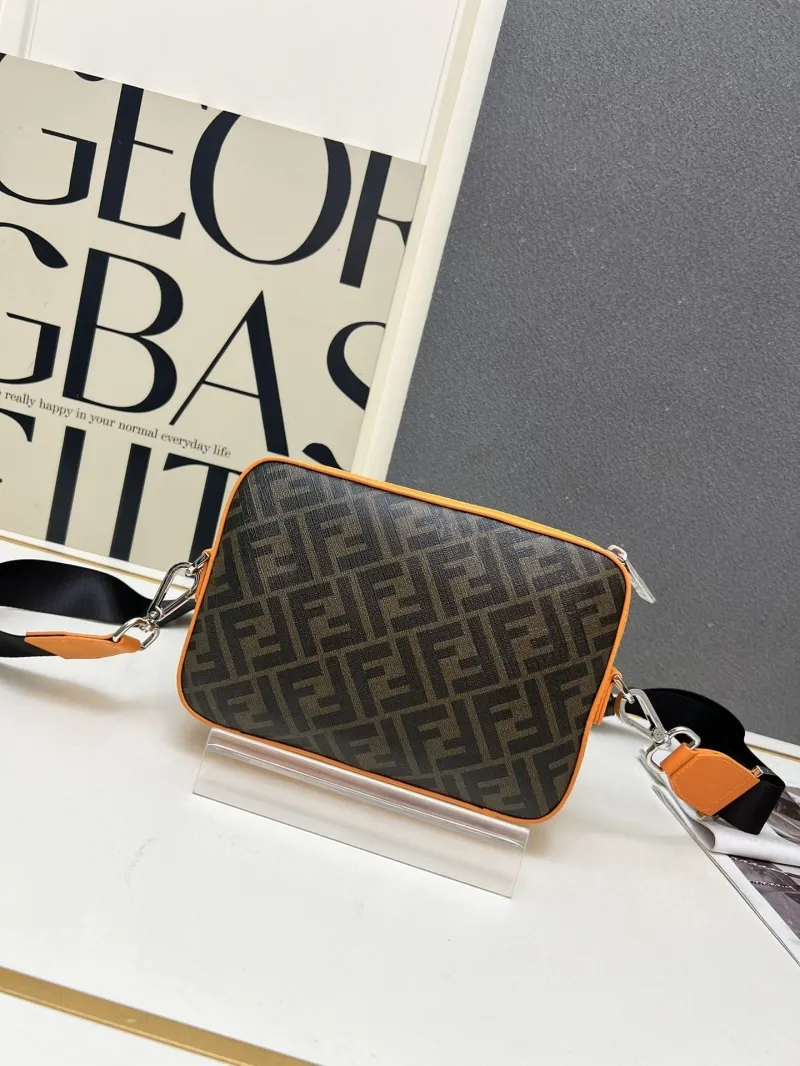 Fendi Orange Brown Crossbody Bag TTM0286 - Image 3