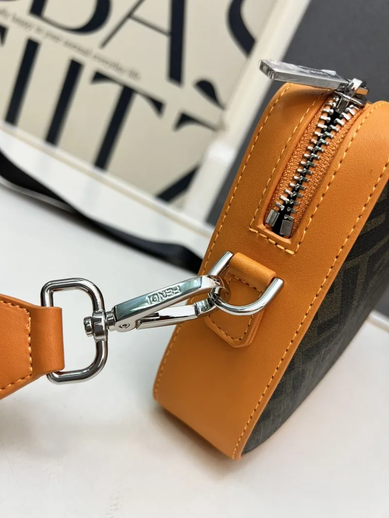 Fendi Orange Brown Crossbody Bag TTM0286 - Image 6