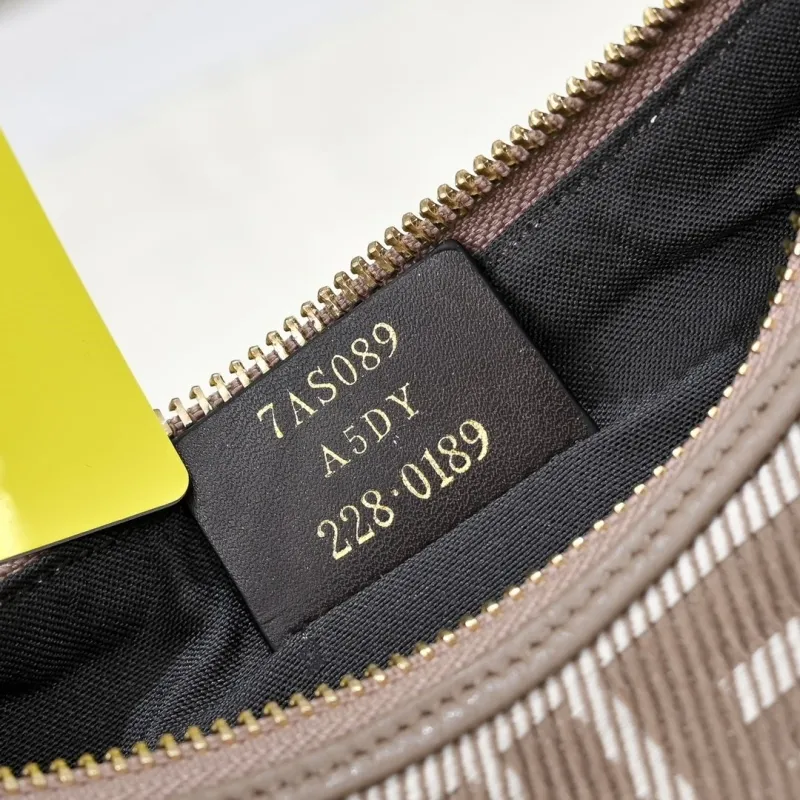 Fendi FF Monogram Taupe Hobo Shoulder Bag - Image 7