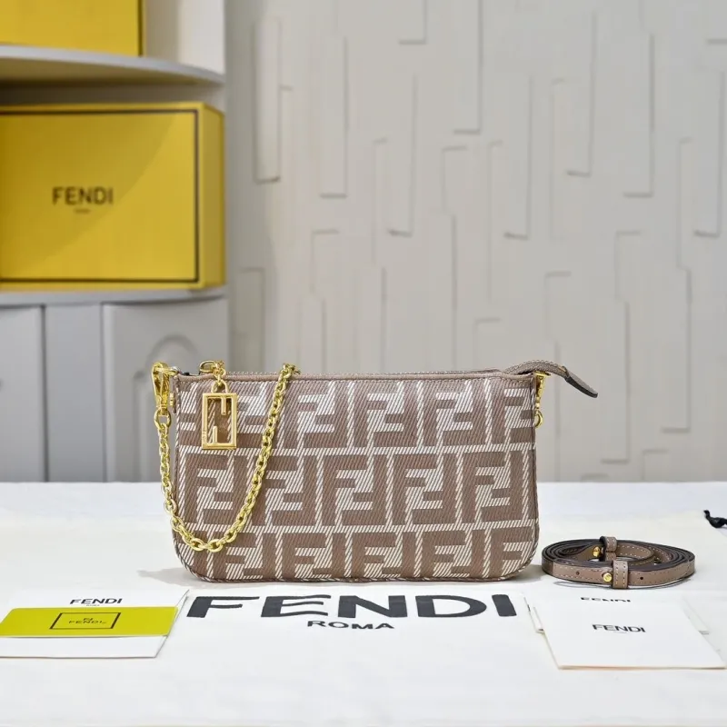 Fendi FF Monogram Brown Satchel Bag