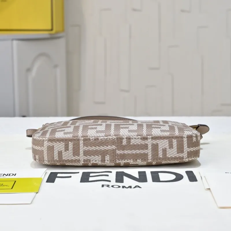 Fendi FF Monogram Brown Satchel Bag - Image 4