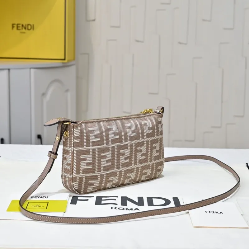 Fendi FF Monogram Brown Satchel Bag - Image 5