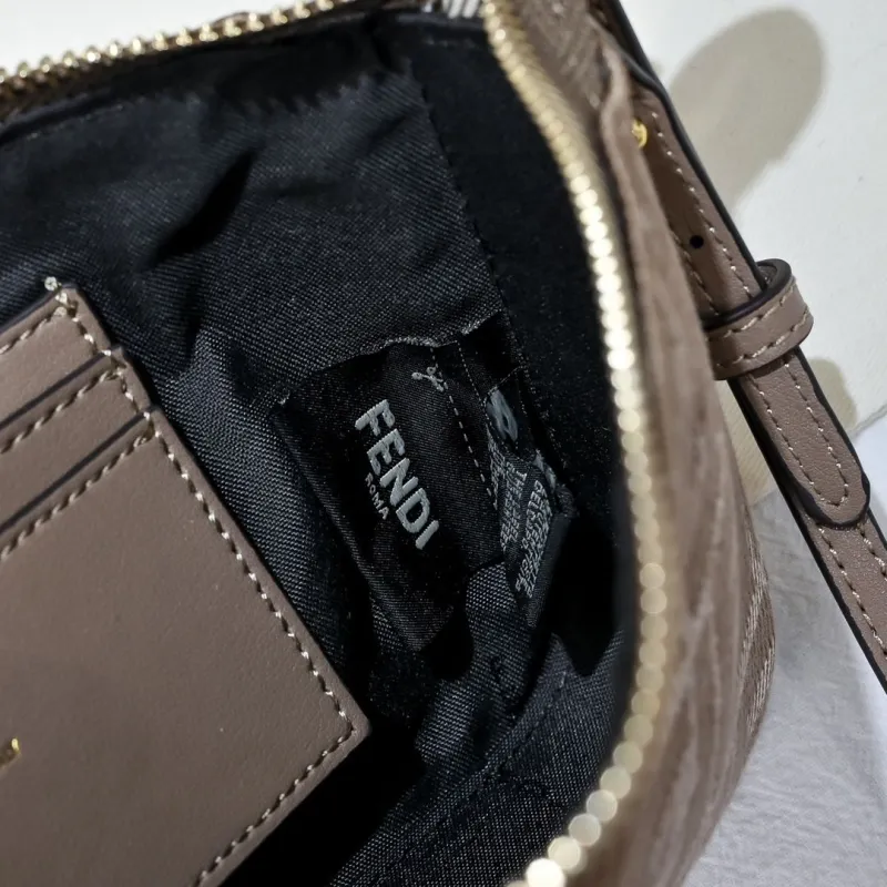 Fendi FF Monogram Brown Satchel Bag - Image 6