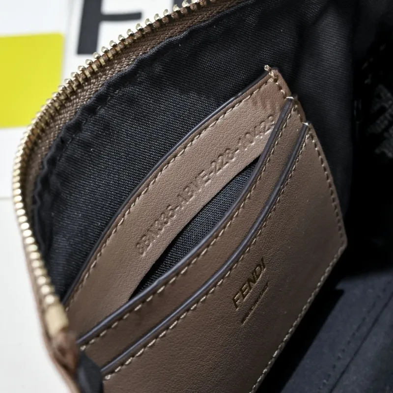 Fendi FF Monogram Brown Satchel Bag - Image 8