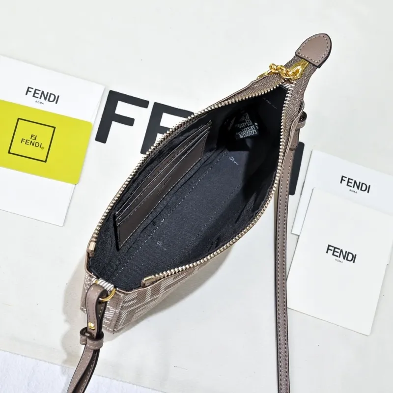 Fendi FF Monogram Brown Satchel Bag - Image 9
