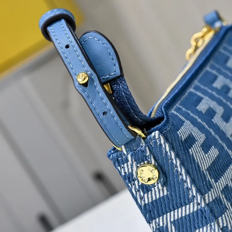 Fendi Blue FF Monogram Crossbody Bag - Image 4