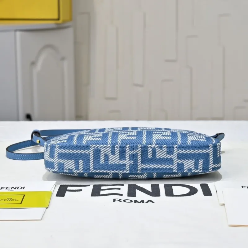 Fendi Blue FF Monogram Crossbody Bag - Image 5