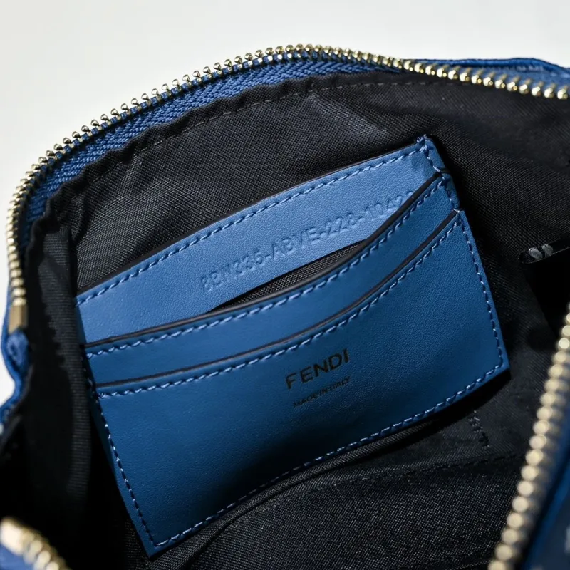 Fendi Blue FF Monogram Crossbody Bag - Image 7