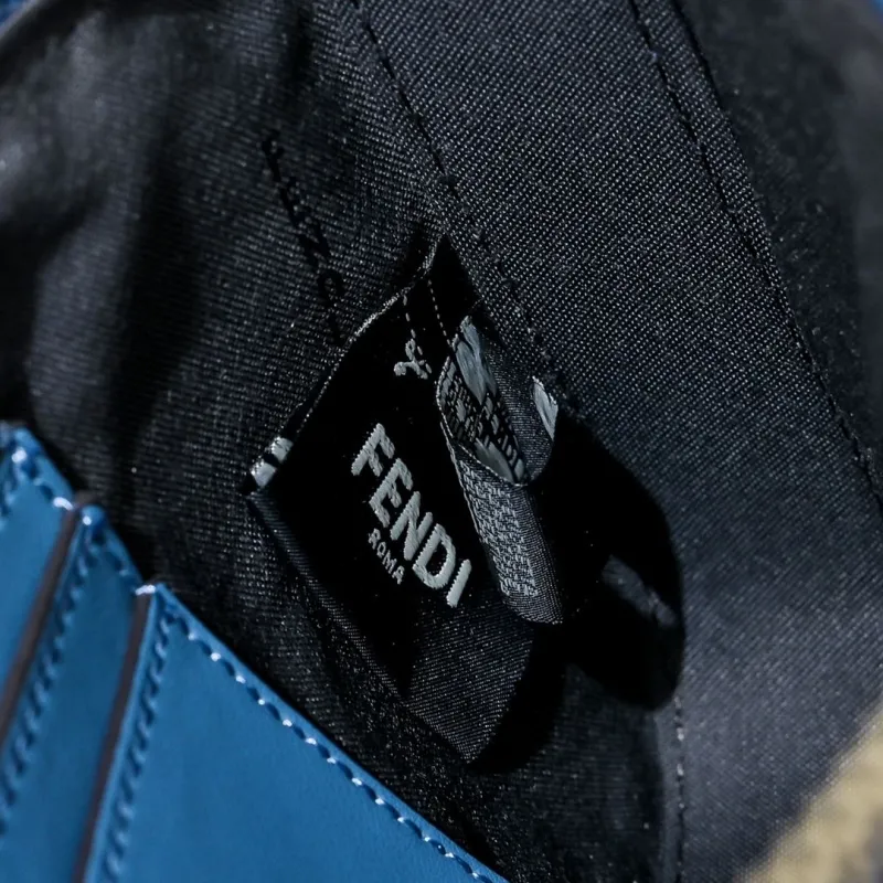 Fendi Blue FF Monogram Crossbody Bag - Image 8