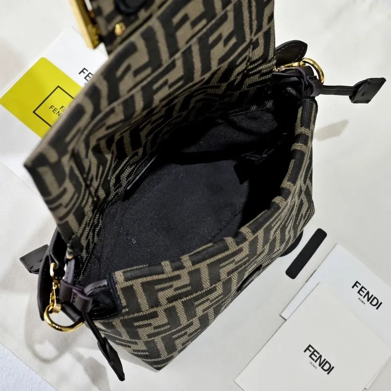 Fendi FF Monogram Satchel Crossbody Bag - Image 9