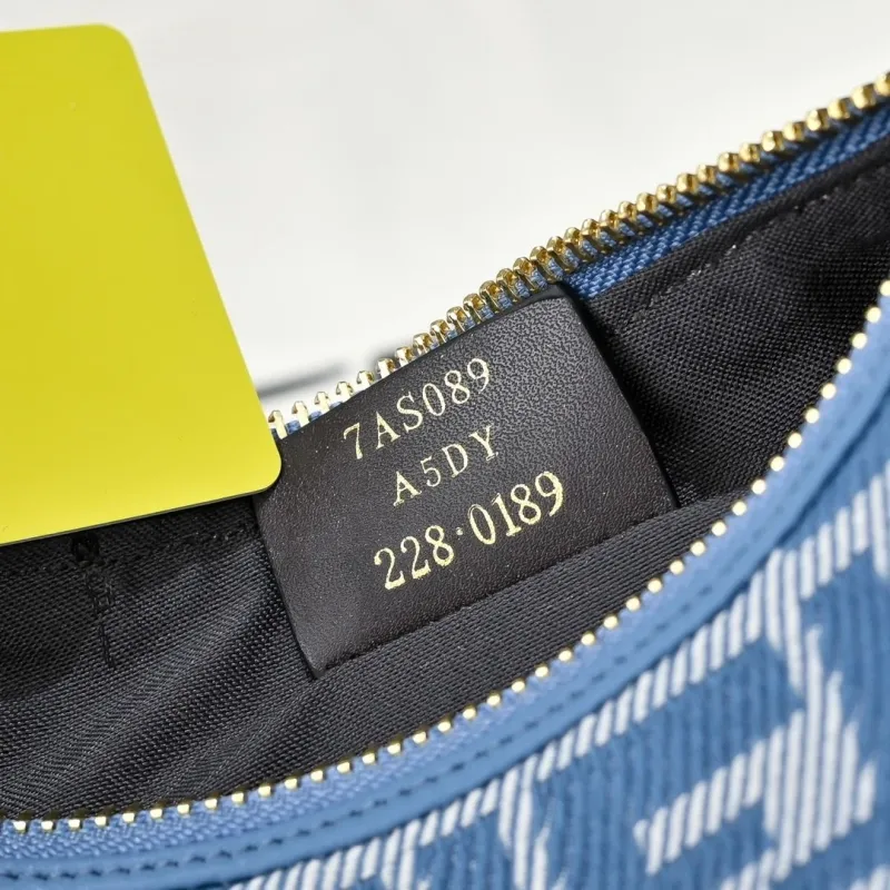 Fendi Blue FF Pattern Crescent Shoulder Bag - Image 6