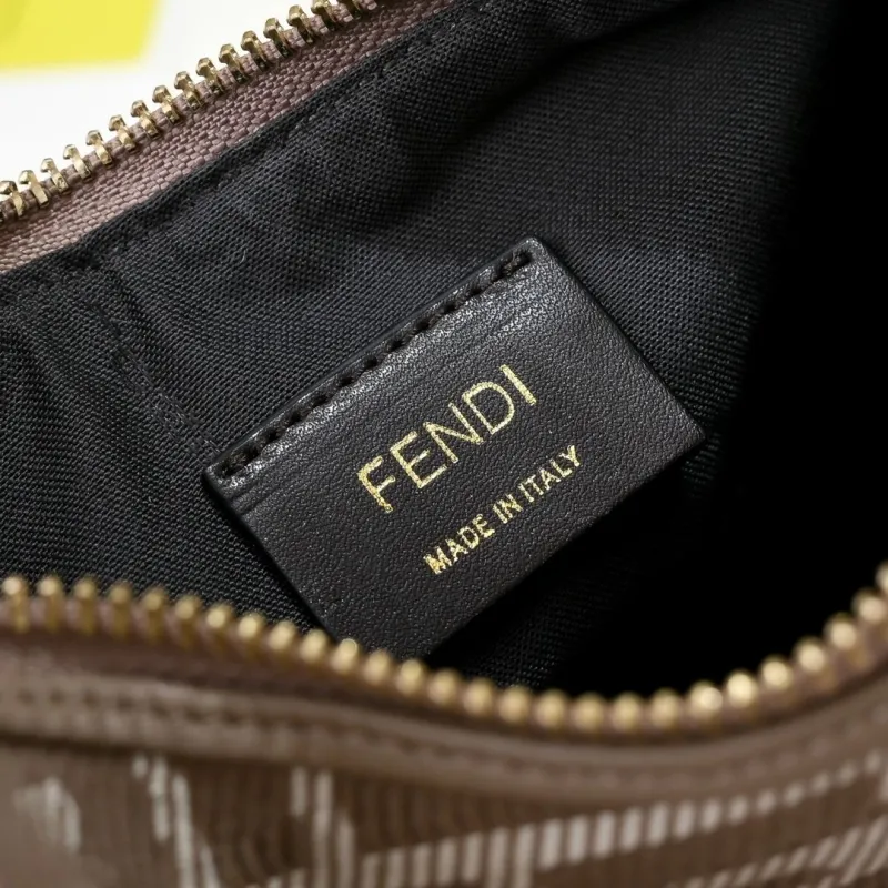 Fendi FF Monogram Taupe Hobo Crossbody Bag - Image 6