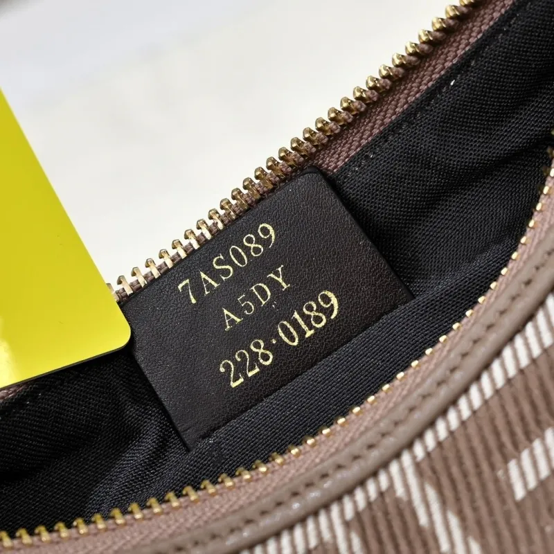 Fendi FF Monogram Taupe Hobo Crossbody Bag - Image 7