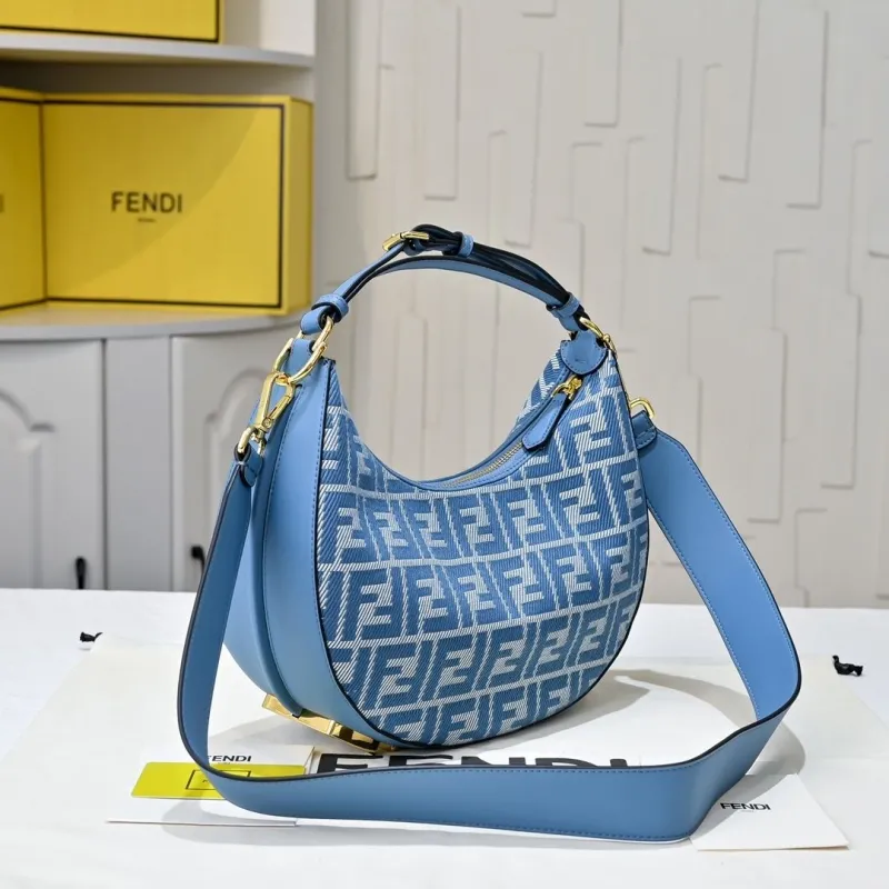 Alternative view of Fendi Blue FF Pattern Hobo Bag