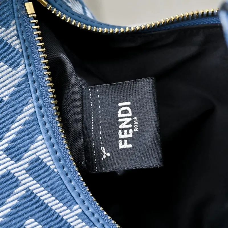 Fendi Blue FF Pattern Hobo Bag - Image 6