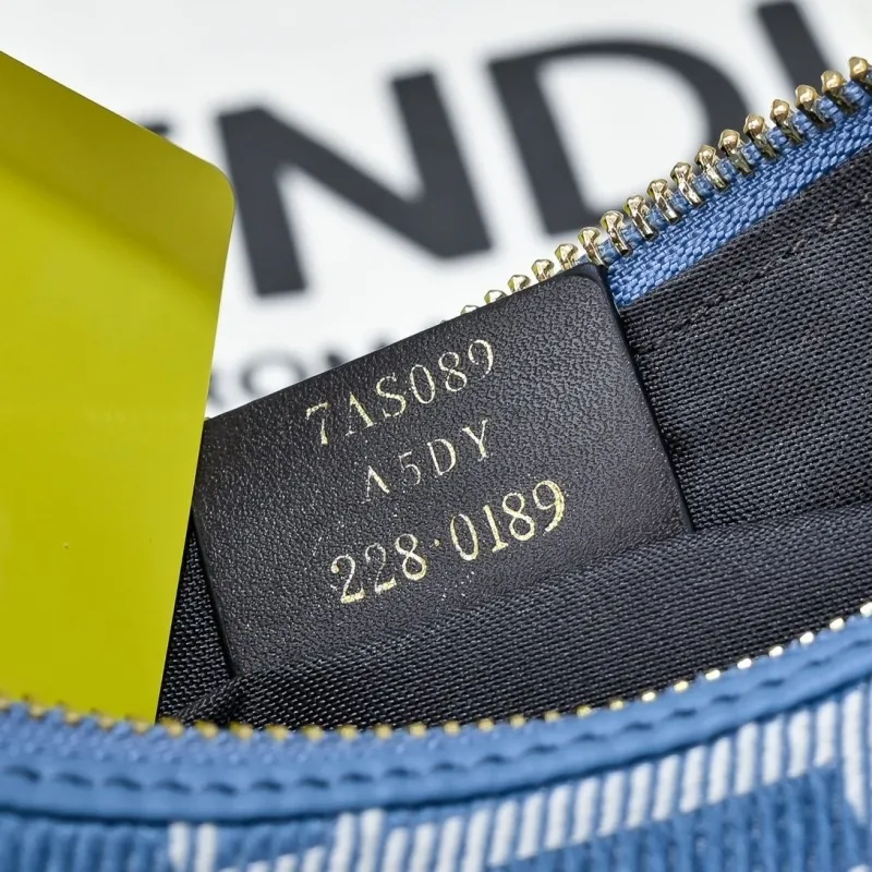 Fendi Blue FF Pattern Hobo Bag - Image 7