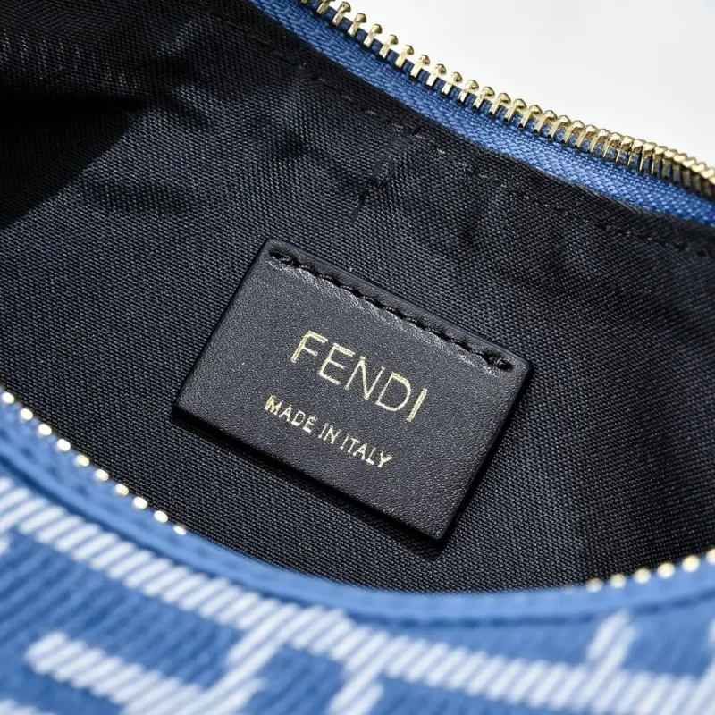 Fendi Blue FF Pattern Hobo Bag - Image 8