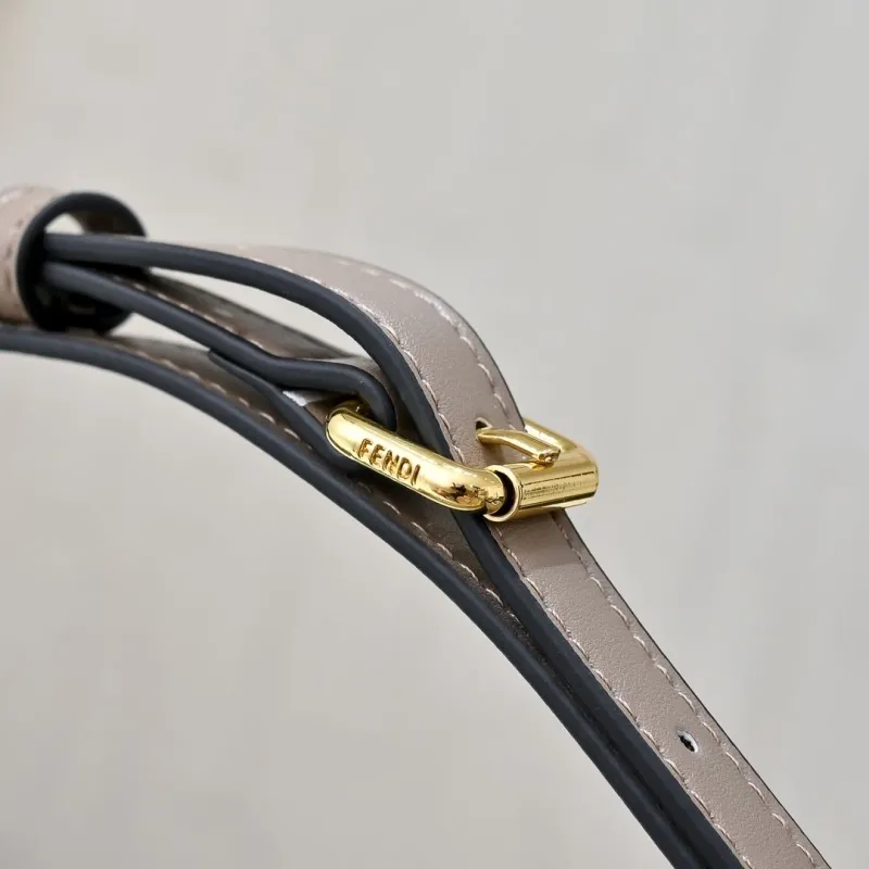 Fendi FF Monogram Taupe Hobo Shoulder Bag - Image 4